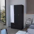 Black 2 Drawer Wardrobe Black Bedroom Wood