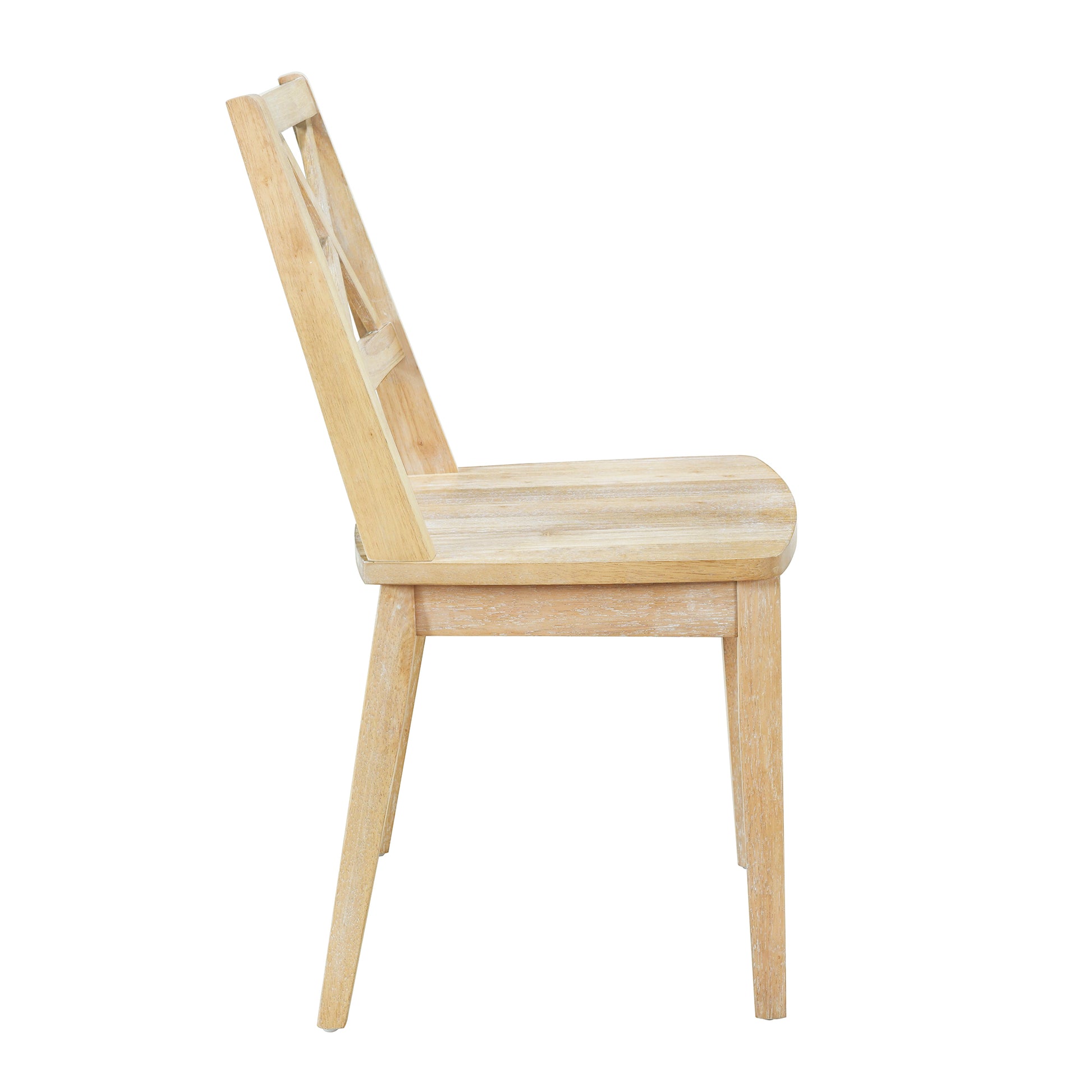 Mid Century 5 Piece Extendable Round Dining Table Set With 15.7" Removable Leaf And 4 Cross Back Dining Chairs, Natural Wood Dining Room Extendable Rubberwood Oval Dining Table With Chair Wood Wood Natural Seats 4 Removable Leaf Mid Century Modern Oval