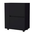 Madeline Black 2 Cabinet Bar Cart - Black Primary