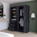 Black 3 Drawer Armoire Black Bedroom Wood