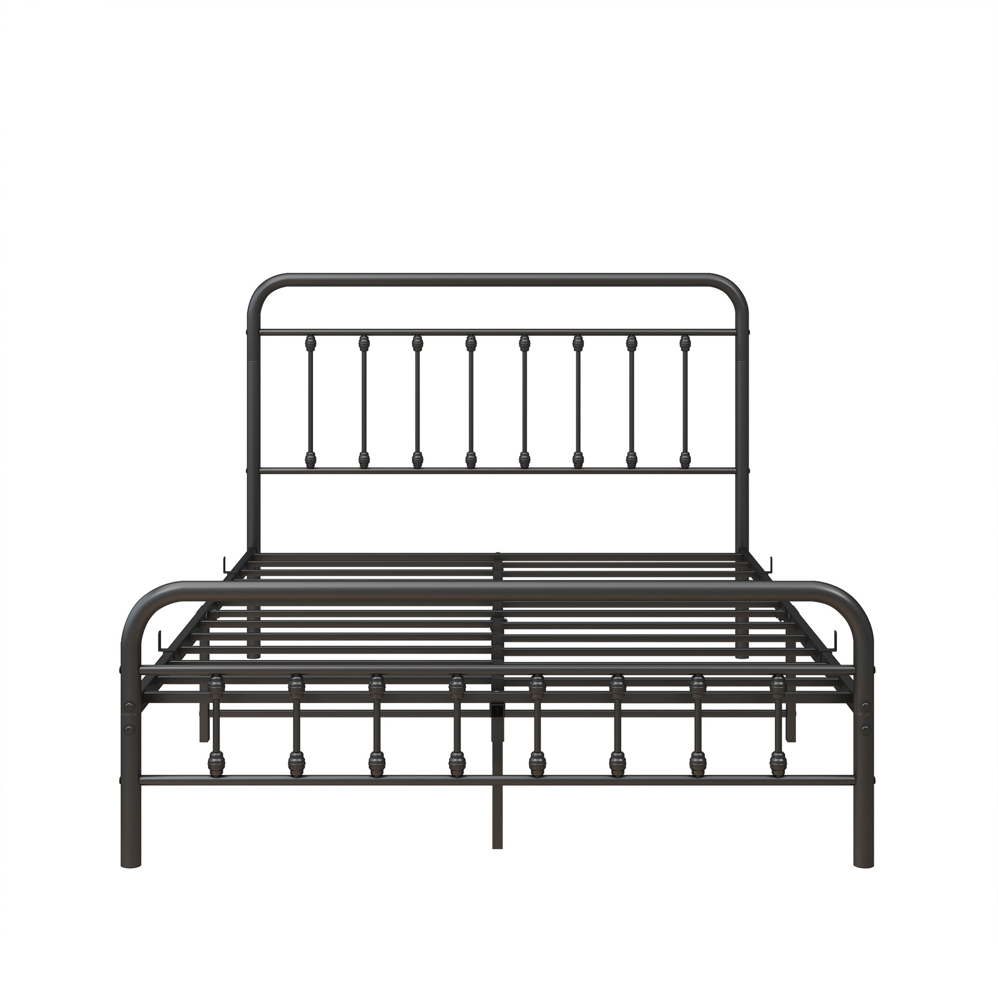 Full Metal Platform Bed Frame With Headboard, Strong Slat Support, No Box Spring Needed,Easy Assembly Black Box Spring Not Required Full Black Metal Bedroom Bed Frame Metal