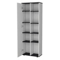 White And Black 1 Door Multistorage Kitchen Pantry White Black Kitchen Shelves Included Wood