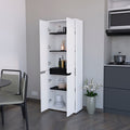 White 5 Shelf Kitchen Pantry White White Kitchen Shelves Included Wood