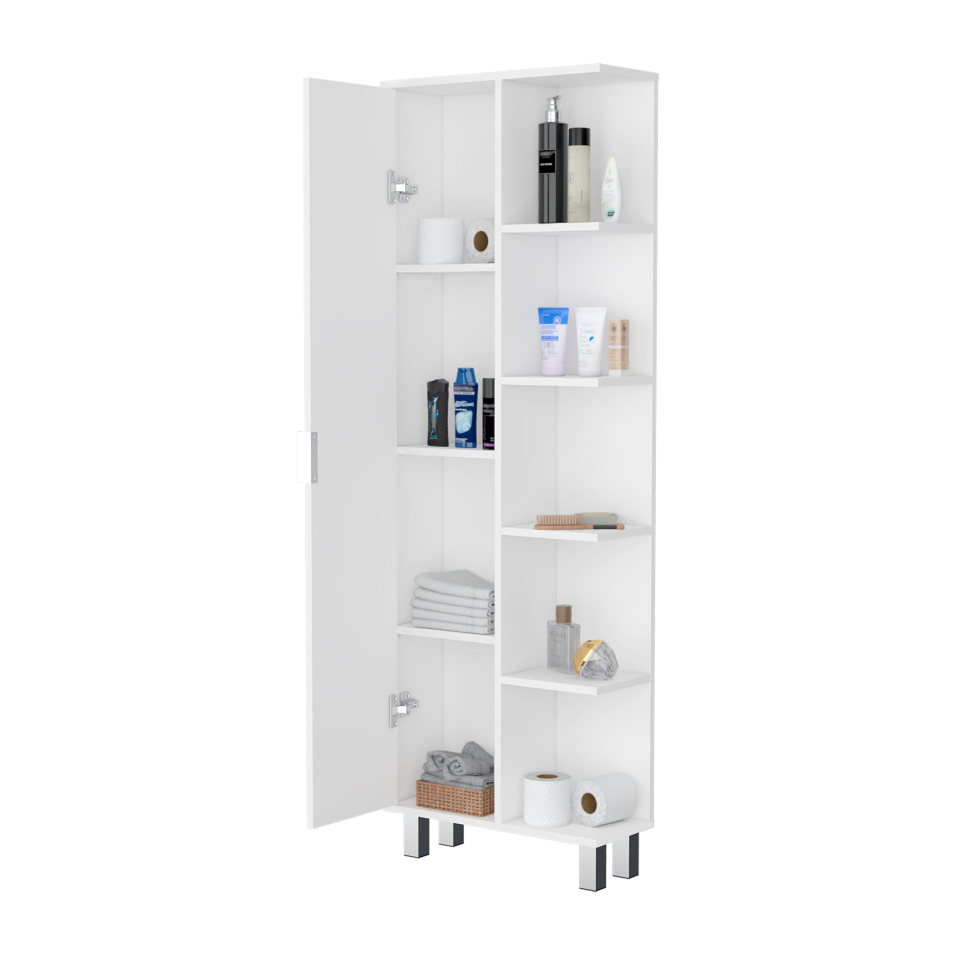 Lila White 1 Door Linen Cabinet - White 1 5 18 To