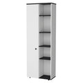 White And Black 1 Door Multistorage Kitchen Pantry White Black Kitchen Shelves Included Wood
