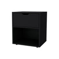 Black Elegant Drawer Nightstand Black 1 Drawer Bedroom Drawer Storage Shelf Wood