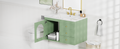 30X18X19.6 Inches Elegant Floating Bathroom Vanity Sink And Cabinet Combo 1 Door And 2 Drawers Green Bathroom Mdf