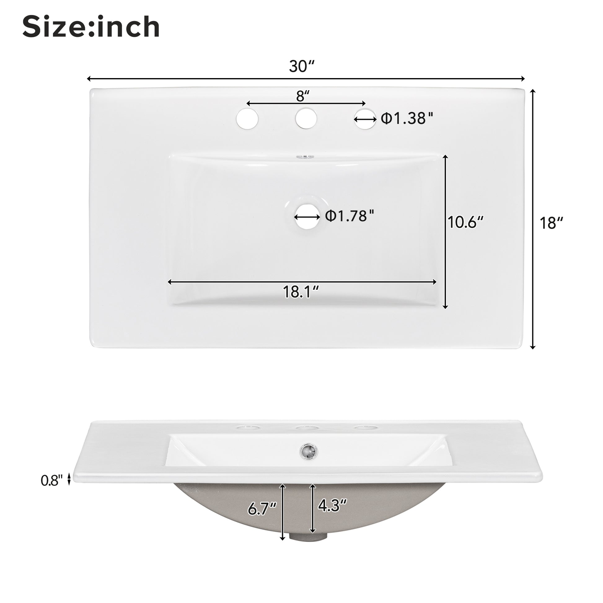 30X18X19.6 Inches Elegant Floating Bathroom Vanity Sink And Cabinet Combo 1 Door And 2 Drawers Green Bathroom Mdf