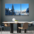 3 Panels Framed Winter Landscape Canvas Wall Art Decor,3 Pieces Mordern Canvas Decoration Painting For Office,Dining Room,Living Room, Bedroom Decor Ready To Hang Rectangle Framed Multicolor Oversized 41In Canvas Nature Scenes