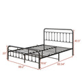 Metal Bed Frame Queen Size Platform No Box Spring Needed With Vintage Headboard And Footboard Premium Steel Slat Support Black Box Spring Not Required Queen Black Metal Bedroom Bed Frame Metal