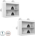 Bush Furniture Universal 2 Shelf Bookcase Set Of