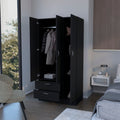 Black 2 Drawer Wardrobe Black Bedroom Wood