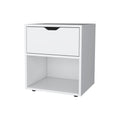 White Elegant Drawer Nightstand White White 1 Drawer Bedroom Drawer Storage Shelf White Wood