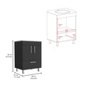 Velloc Single Bathroom Vanity, Double Door Cabinet, One Drawer Black Black Bathroom Modern Particle Board Particle Board