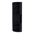 Avery Black 5 Large Shelves Corner Bar Cabinet Vertical 5 Or More Shelves Black Primary Living Space Shelves Included Wood