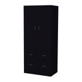 Black 2 Drawer Wardrobe Black Bedroom Wood