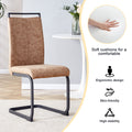 Dining Chairs,Tech Cloth High Back Upholstered Side Chair With C Shaped Tube Black Metal Legs For Dining Room Kitchen Vanity Patio Club Guest Office Chair Set Of 2 Brown1162 Brown Foam Tech Cloth