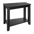 Contemporary Black Finish Chairside Table With Lower Shelf Wedge Shape Wooden Furniture 1Pc Side Table Black Contemporary Open Storage Coffee & End Tables Wood