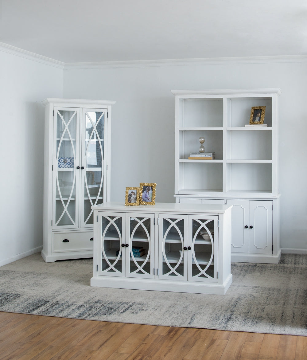 53X19X83" Cabinet White White Primary Living Space Casual,Classic,French,French Country,Rustic Solid Wood Mdf