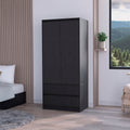 Black 2 Drawer Armoire Black Bedroom Wood