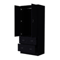 Black 2 Drawer Wardrobe Black Bedroom Wood