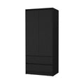 Black 2 Drawer Armoire Black Bedroom Wood