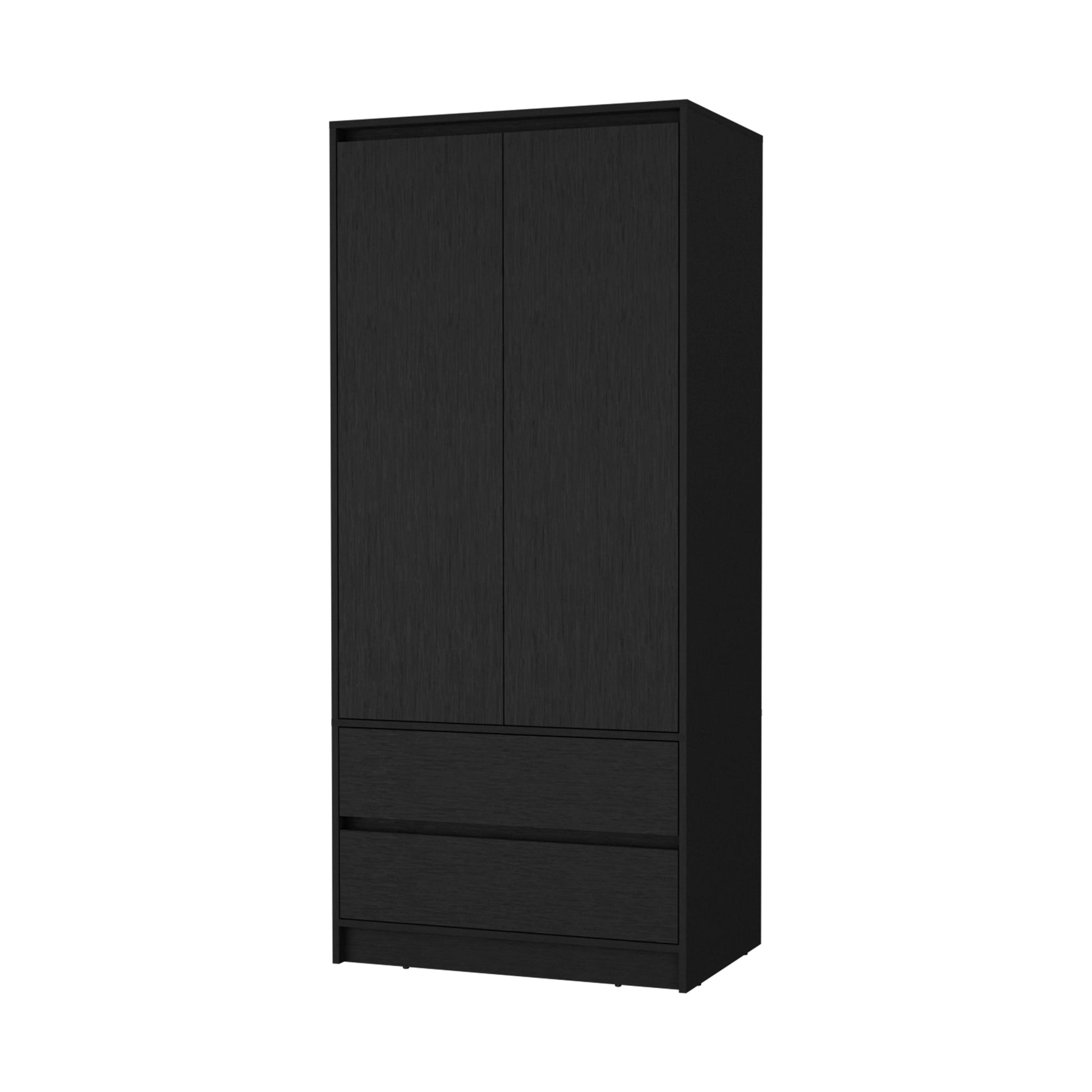 Black 2 Drawer Armoire Black Bedroom Wood