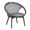 Mid Century Design Solid Rubberwood Unique Accent Chair 1Pc Gray Fabric Upholstered Modern Home Furniture Dark Charcoal Finish Frame Gray Primary Living Space Mid Century Modern Solid Wood