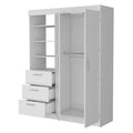 White 3 Drawer Armoire White Bedroom Wood