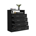 Peru L Four Drawer Dresser, Superior Top, One Open Shelf Black Black Bedroom Modern Particle Board Particle Board