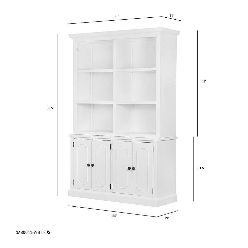 53X19X83" Cabinet White White Primary Living Space Casual,Classic,French,French Country,Rustic Solid Wood Mdf