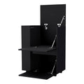 Black 2 Cabinet Bar Cart Black Primary Living Space Rectangular Kitchen Carts Wood Small Less Than 40In