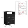 Peru L Four Drawer Dresser, Superior Top, One Open Shelf Black Black Bedroom Modern Particle Board Particle Board