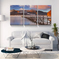 3 Panels Framed Jetty & Lake Canvas Wall Art Decor,3 Pieces Mordern Canvas Decoration Painting For Office,Dining Room,Living Room, Bedroom Decor Ready To Hang 2436In Thickness 1.5Inch Rectangle Framed Multicolor Oversized 41In Canvas Nature Scenes