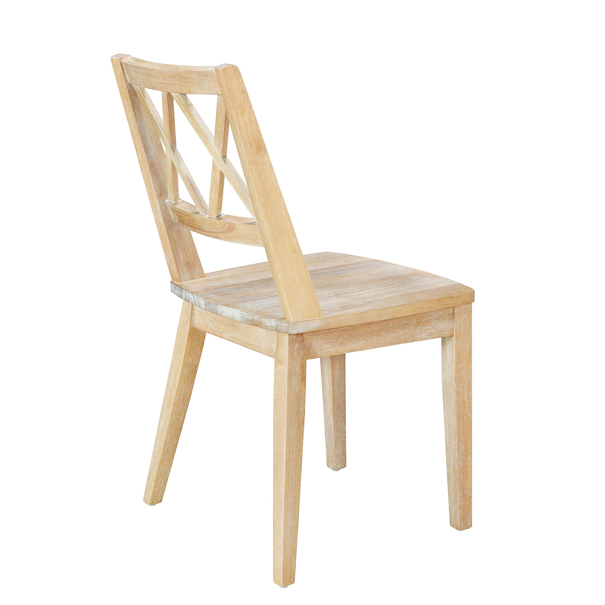 Mid Century 5 Piece Extendable Round Dining Table Set With 15.7" Removable Leaf And 4 Cross Back Dining Chairs, Natural Wood Dining Room Extendable Rubberwood Oval Dining Table With Chair Wood Wood Natural Seats 4 Removable Leaf Mid Century Modern Oval