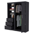 Black 3 Drawer Armoire Black Bedroom Wood