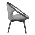 Mid Century Design Solid Rubberwood Unique Accent Chair 1Pc Gray Fabric Upholstered Modern Home Furniture Dark Charcoal Finish Frame Gray Primary Living Space Mid Century Modern Solid Wood