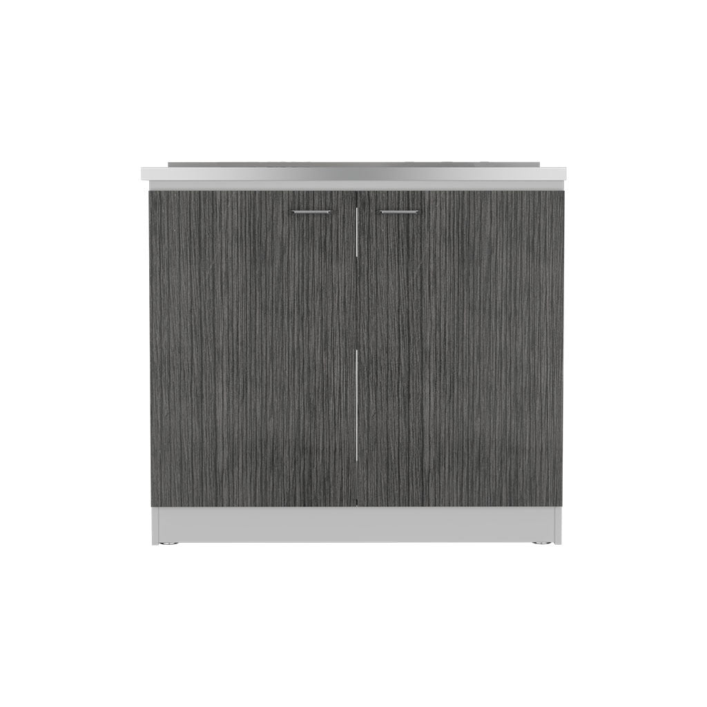 Napoles Utility Sink With Cabinet, One Shelf, Double Door Cabinet White Smokey Oak 1 2 Spaces Multicolor Kitchen Shelves Included Modern Particle Board Particle Board