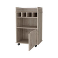 Macadamia 1 Door Bar Cart Natural Dining Room Rectangular Kitchen Carts Wood Small Less Than 40In