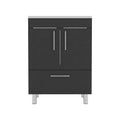 Velloc Single Bathroom Vanity, Double Door Cabinet, One Drawer Black Black Bathroom Modern Particle Board Particle Board