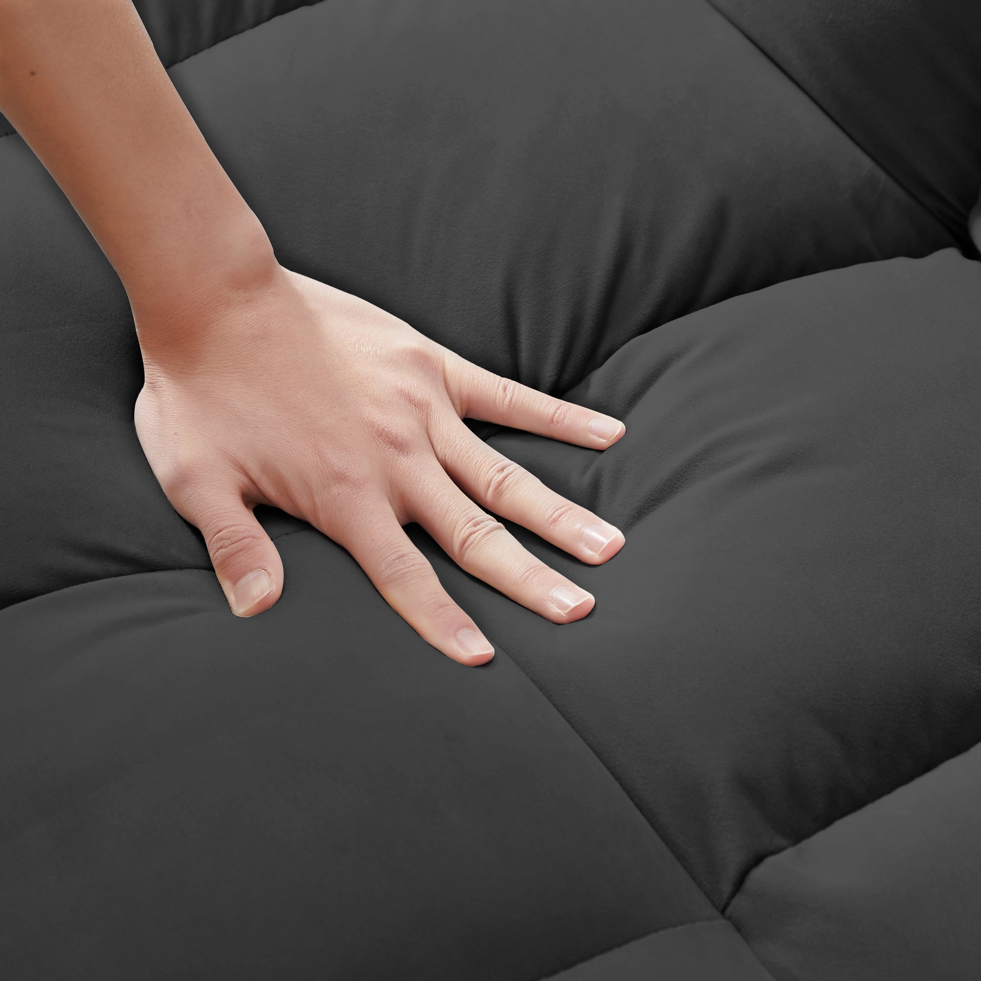 55.1 Inch 3 In 1 Convertible Sofa Bed, Modern Velvet Double Sofa Futon Sofa Bed With Adjustable Back, Storage Bag And Pillow, For Living Room, Bedroom Black Black Metal & Wood 2 Seat