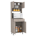 DEPOT E SHOP Helis 60 Pantry Double Door Cabinet, One gray-particle board-particle board