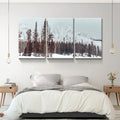 3 Panels Framed Winter Forest Canvas Wall Art Decor,3 Pieces Mordern Canvas Decoration Painting For Office,Dining Room,Living Room, Bedroom Decor Ready To Hang 2030In Thickness 1.5Inch Rectangle Framed Multicolor Oversized 41In Canvas Nature Scenes