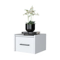 White Wall Mounted Floating Nightstand White White 1 Drawer Bedroom Floating Space Saving White Wood