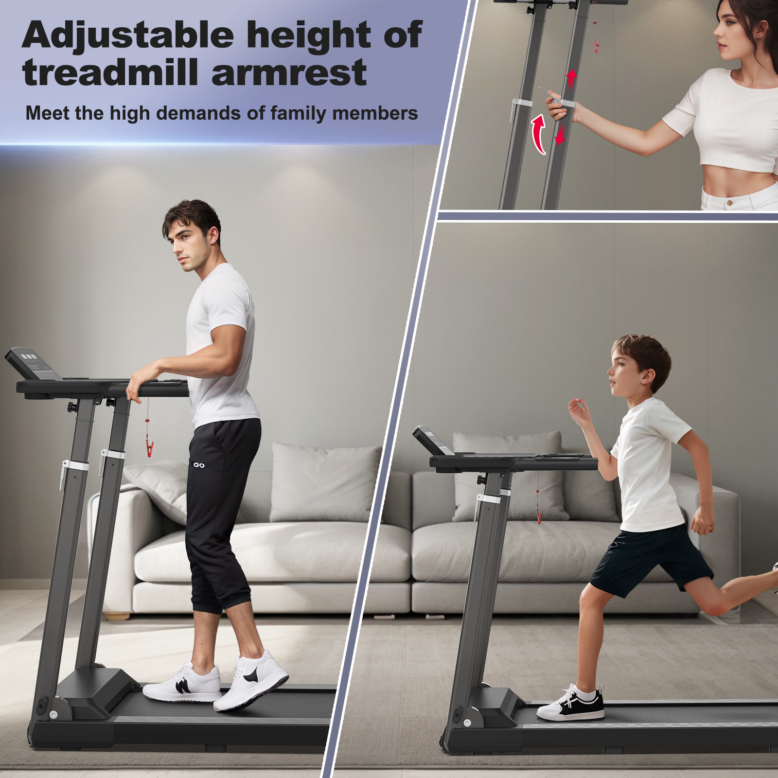 Treadmill with Desk Workstation & Adjustable