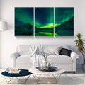 3 Panels Framed Aurora Forest Canvas Wall Art Decor,3 Pieces Mordern Canvas Decoration Painting For Office,Dining Room,Living Room, Bedroom Decor Ready To Hang Rectangle Framed Multicolor Oversized 41In Canvas Nature Scenes