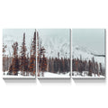 3 Panels Framed Winter Forest Canvas Wall Art Decor,3 Pieces Mordern Canvas Decoration Painting For Office,Dining Room,Living Room, Bedroom Decor Ready To Hang Rectangle Framed Multicolor Oversized 41In Canvas Nature Scenes