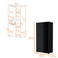 Black 1 Drawer Armoire Closet Black Bedroom Wood