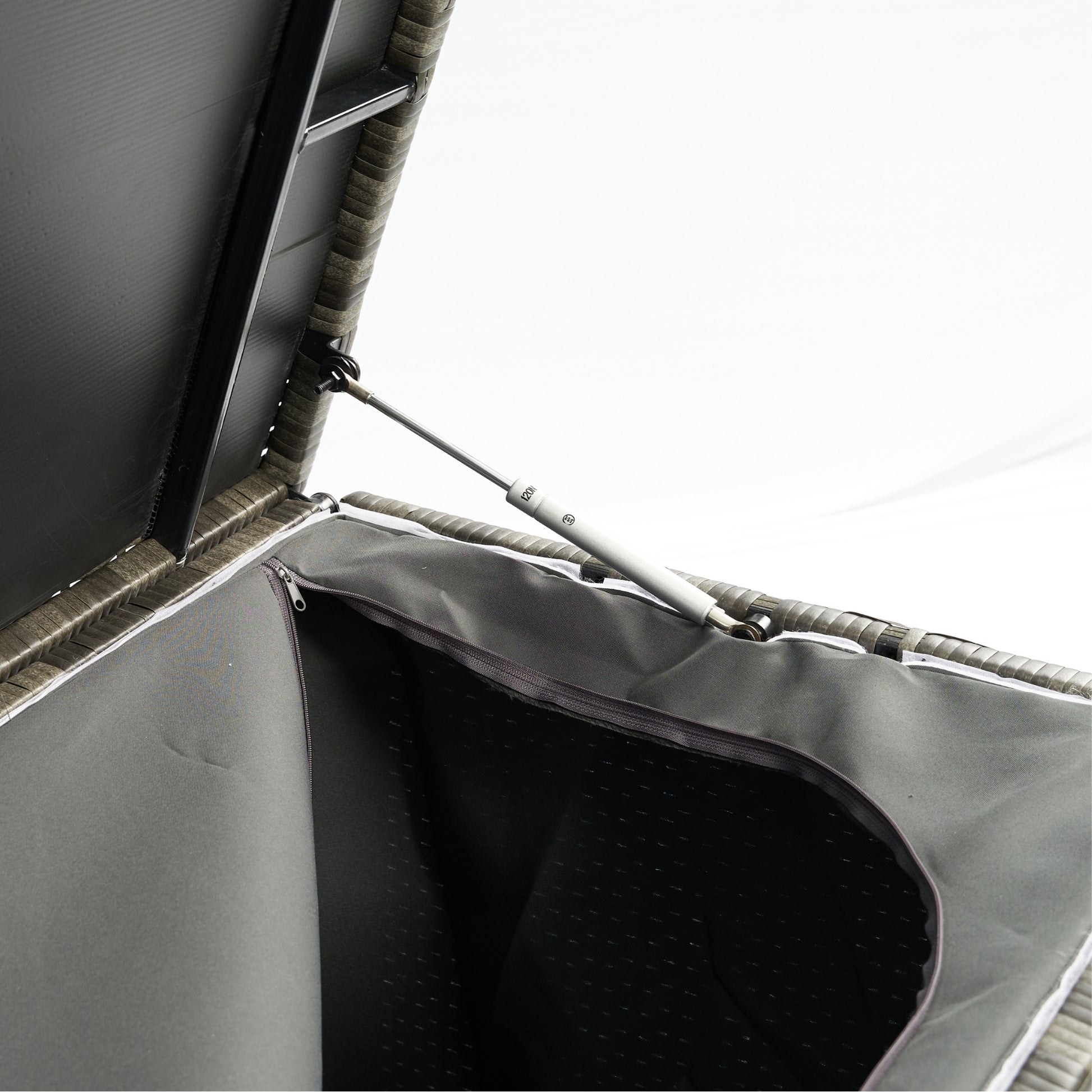 Outdoor Storage Box, 200 Gallon Wicker Patio Deck Boxes With Lid, Outdoor Cushion Storage For Kids Toys, Pillows, Towel No Sectional Grey Mildew Resistant Frame Mildew Resistant Cushion Garden & Outdoor American Traditional Pe Rattan Iron Waterproof