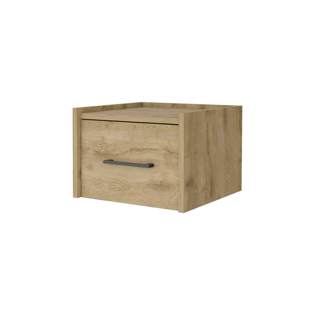 Macadamia Wall Mounted Floating Nightstand Natural 1 Drawer Bedroom Floating Space Saving Wood